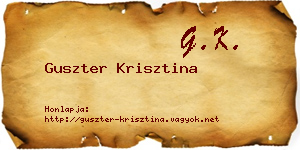 Guszter Krisztina névjegykártya